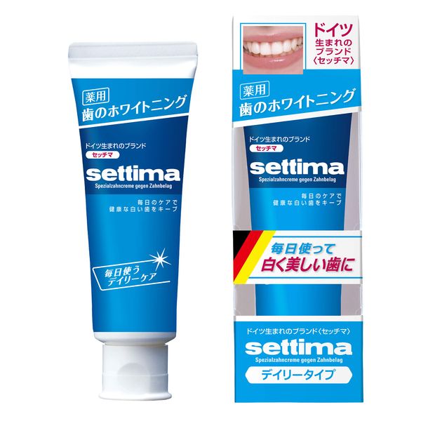 Settima Whitening Toothpaste, Quasi-Drug, Daily Care, Whitening, Toothpaste, Teeth Yellowing, Coloring Stains, Stain Care, Tobacco Stain Removal, Fluorine Formulated, Prevents Bugs, Toothpaste, Fine Mint Type, 2.8 oz (80 g)