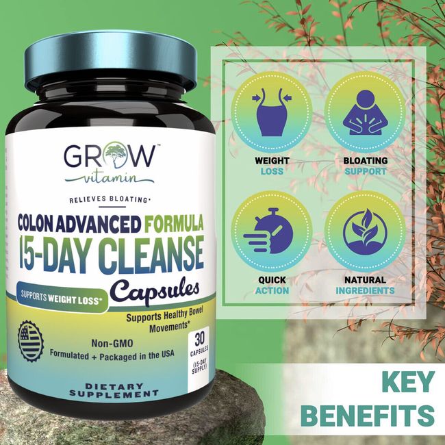 Natural Colon Cleanse: Advanced Formula 🍀 Gentle Detox Organic Herbal Vegan