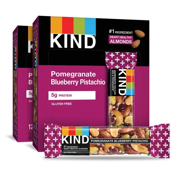 KIND Nut Bars, Pomegranate Blueberry Pistachio, 1.4 Ounce, 24 Count