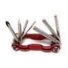 System-S Folding Multitool Tool Kit, Red, 7-in-1