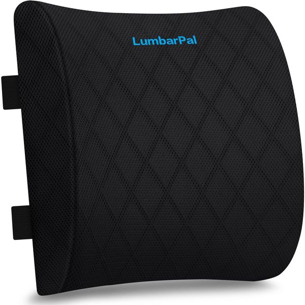 Lumbar Support Pillow for Office Chair & Car Memory Foam with Adjustable Straps