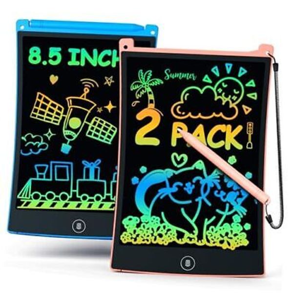 2 Pack LCD Writing Tablet with Stylus, 8.5 inch Colorful 8.5 Inch 2 Packs