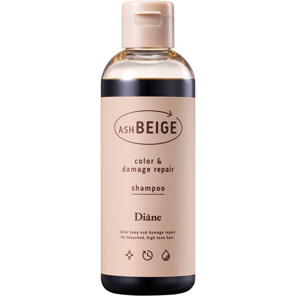 Diane Color Shampoo, Ash Beige, Color Charge & Damage Repair with Reduces Yellowing, Brown, Ash Type, 6.8 fl oz (200 ml)