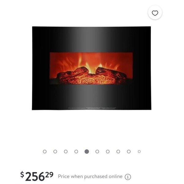 26 Inch Wall Mounted Electric Fireplace Space Heater SF301-26A 120V