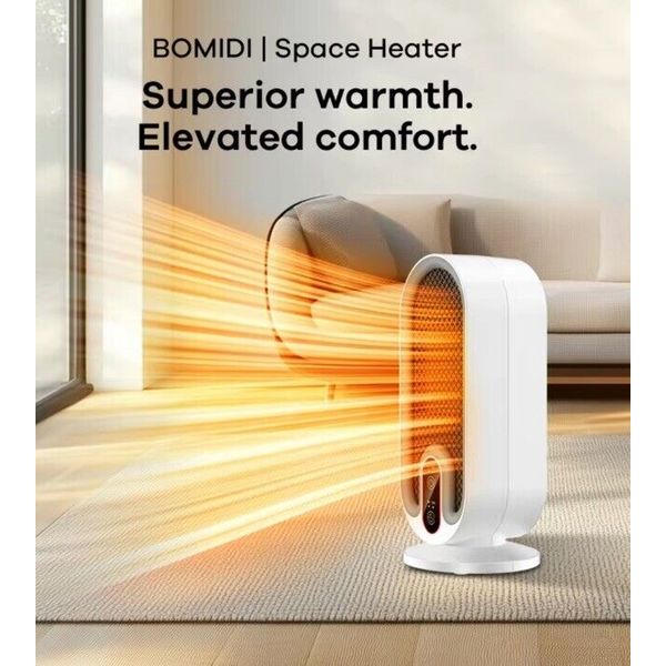 BOMIDI Portable Electric Space Heater With Thermostat, 750WPTC Ceramic NEW