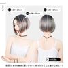TefuRe ST-9015BLK-GRY Wanren Wig, Full Wig, Short, Straight, Bob, Heat Resistant, Natural, Center Dividing, Wig Net Included, Gradient Model, One Ren Straight, Short, Black x Gray