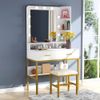 Vanity Table Set with Lighted Mirror & Stool