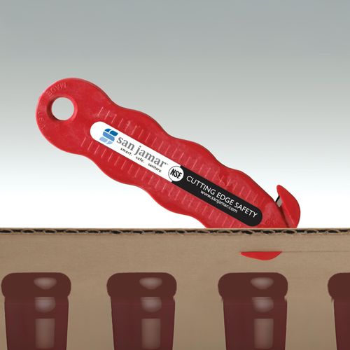 San Jamar KK401 Klever Kutter Safety Box Cutter Knife, Red