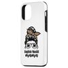 iPhone 13 English Mastiff mama messy bun leopard Case