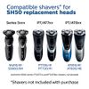 Philips Norelco Genuine SH50/52 Shaving Heads Compatible with Norelco Shaver Series 5000 Rounded and 6000, Latest Version for Refreshed HQ9/50, HQ56/50, and RQ11/50