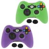 Protective cover & Thumb grips for Microsoft Xbox 360 controller – twin pack Green & Purple | ZedLabz