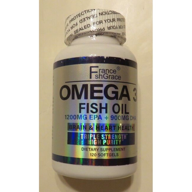 France Grace Omega 3 Fish Oil 1200mg EPA+900mg DHA 120 Gels EXP 09/25 NEW/SEALED