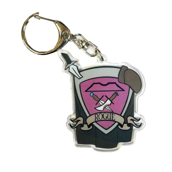 Dark Spark Decals Rogue Class Shield 2" Acrylic Keychain, Great for The Tabletop Gamers