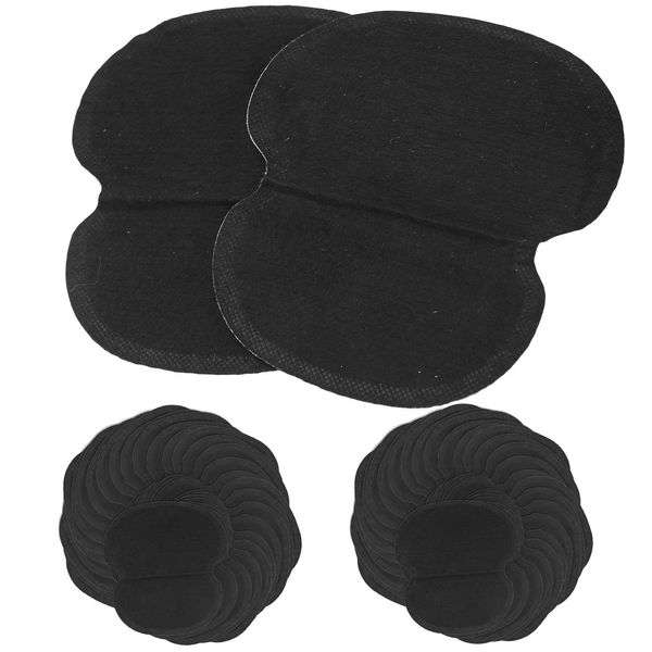 Underarm Sweat Pad, 60Pcs Adhesive Underarm Absorbing Pads Non Woven Fabric Armpit Dress Clothing Protection for Sweating Women and Men, Black