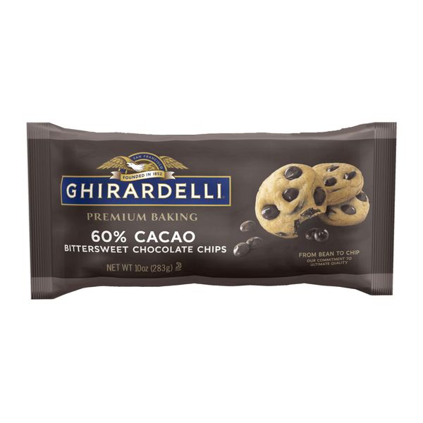 GHIRARDELLI 60% Cacao Bittersweet Chocolate Premium Baking Chips, Chocolate Chips for Easter Cookies, 10 Oz Bag