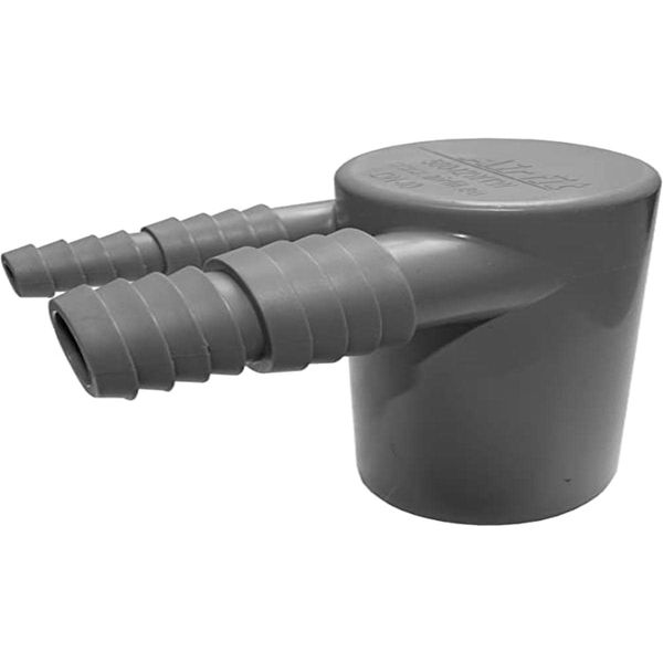 Airfit Doppel-Anschlusswinkel für Waschmaschine und Kondenstrockner DN 40 grau 50042WTW ø 8,1-11,8 mm & ø 14,5-20,3 mm