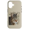Stunning Tabby Cat With Cat Related Word Collage Background Case for iPhone 16