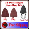 31 Finger Sanding Kit Oscillating Multi Tool Sand Pad For Craftsman Fein Dremel
