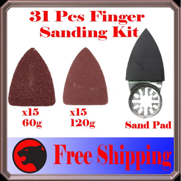 31 Finger Sanding Kit Oscillating Multi Tool Sand Pad For Craftsman Fein Dremel
