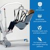 Padded U-Sling with Head Support Safe Lifting Sling for Elderly and Bariatric