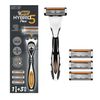 BIC Hybrid 5 Flex Men's Wet Razor with 3 Interchangeable Blades with 5 Blades Each with Aloe Vera and Vitamin E with Precision Trimmer