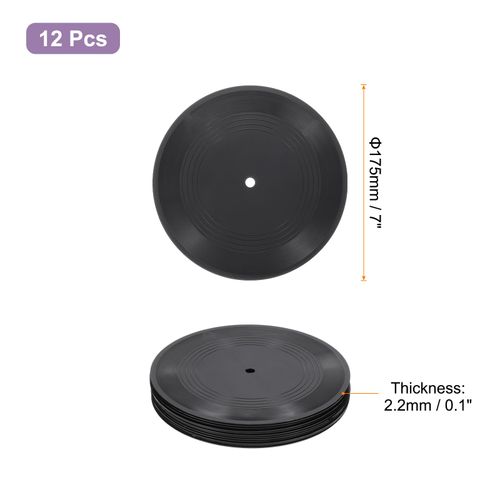 uxcell 12Pcs Blank Vinyl Records 7 Inch Fake Record Vintage Decoration, PVC Plain Faux Blank Vinyl Records, Retro Vinyl Records for Home Studio Room Wall Aesthetic