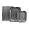 3 Pack Non Stick Steel Rectangular Roasting Baking Tray Set Dishwasher safe-38cm