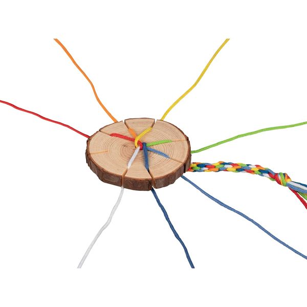 Goki 58484 Knitting Washer Diameter 7 cm, Wood, 7 Threads, Multi-Coloured