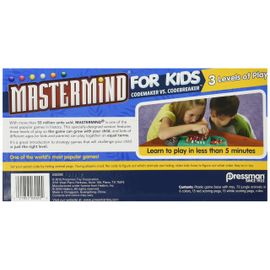  Pressman Mastermind for Kids - Codebreaking Game With Three  Levels of Play Multicolor, 5 : Everything Else