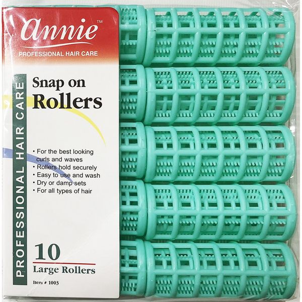 Annie Snap on Rollers 7/8 Green 10pack by Annie