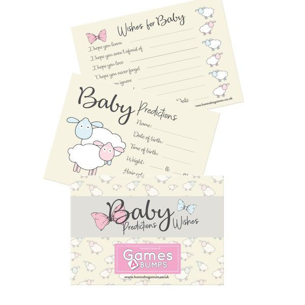 Baby Shower Prediction Cards Game - 20 Double Sided Baby Prediction Cards - Baby Shower Games - Baby Shower Advice Cards - Babys Memories Keepsakes for Baby