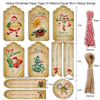 Christmas Tags 100 Pcs Set with String Retro Set Xmas Hanging Present Craft Labels Set 20