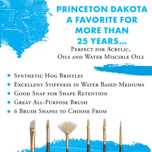Princeton Series 6300 Synthetic Bristle Acrylic & Oil Brush 12 Angular Bright