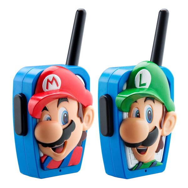 Super Mario Bros Walkie Talkies Kids Toys, Long Range, Two Way Static Free Handheld Radios, Designed for Indoor or Outdoor Games for Kids Aged 3 and Up