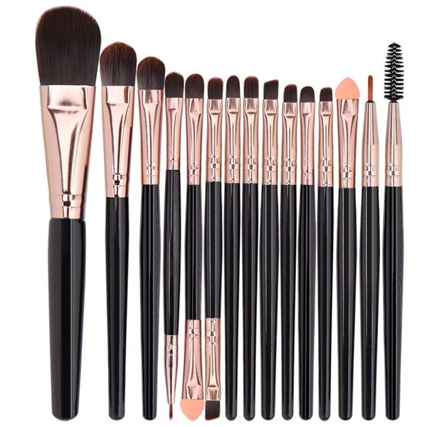 PHCOZY 15 Pcs Professionelles teiliges Make up Pinsel Set für perfektes Schminken von Lidschatten Augenbrauen und Foundation Kosmetikpinselset