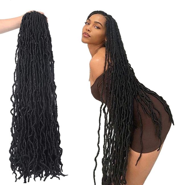 36 Inch 7 Packs Soft Locs Crochet Hair Whole Strand No Extended Long New Faux Locs Pre-looped Super Lightweight Synthetic Crochet Hair Braids For Black Women (36inch, 7packs, 1b)