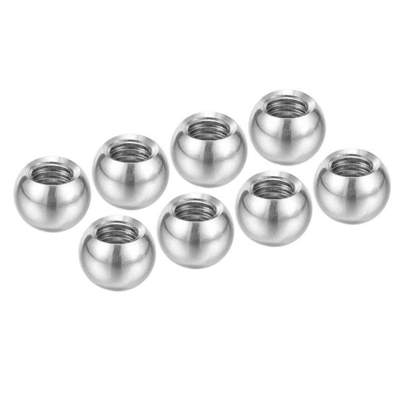 Hgudesign M5-0.8 Knurled Thumb Nuts, 10Pcs 304 Stainless Steel High Female Threaded Round Grip Knob Locking Nuts Fasteners Nuts Silver