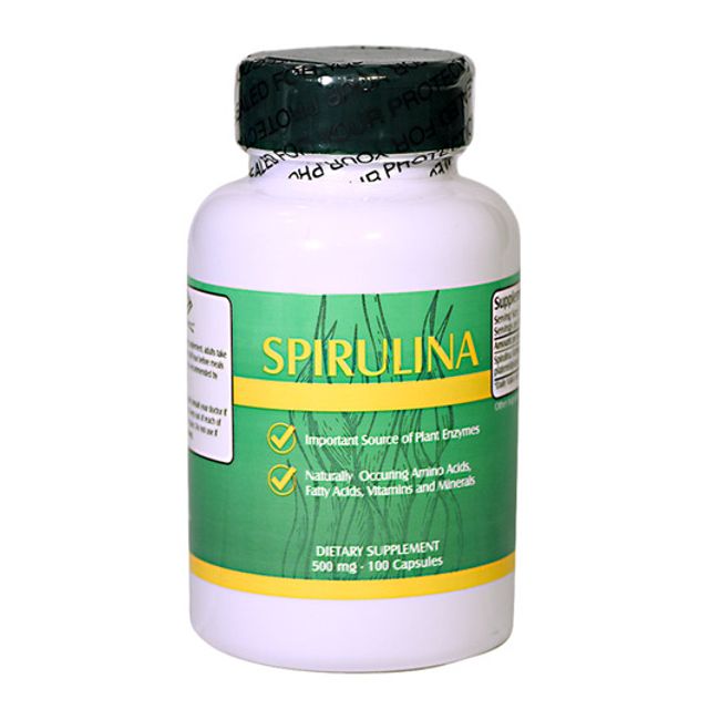 NU-Health Spirulina, 500mg 100 caps  Naturally Occurring Amino Acids Fatty Acids