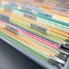 200 Pcs Hanging File Folder Tabs and 200 Pcs 2 Inch Inserts Labels, Plastic File Folder Tabs for Hanging Folders Files