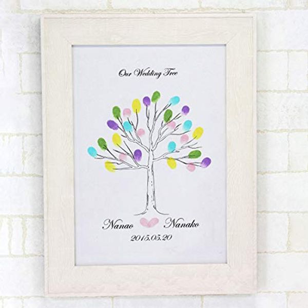 Free Personalized Wedding Tree with Frame A4 Wedding Welcome Board Gift (Tree Sketch Type)