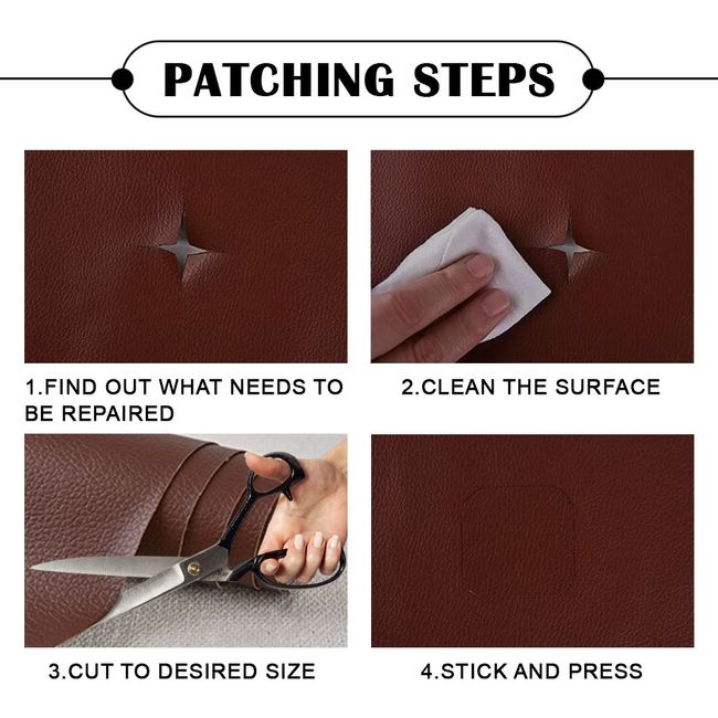 Self-Adhesive Patch Stick Leather Repair Kit on Sofa Clothing Car