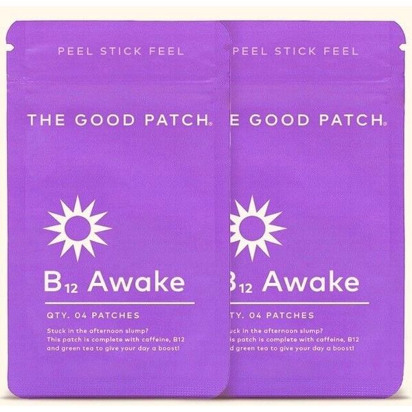 2 Pk. Gift Set! The Good Patch, 2pk. B12 AWAKE, Qty. 8 Patches Peel, Stick VEGAN