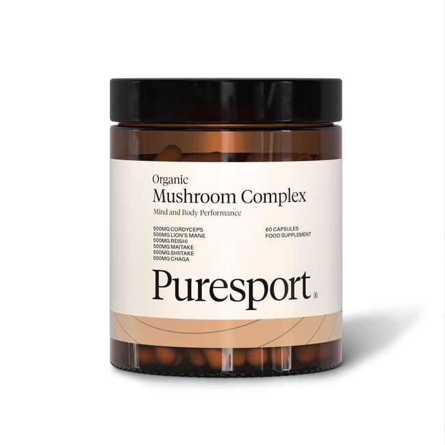 Puresport Mind & Body Mushroom Blend | 60 Capsules | Combining Five Adaptogenic Mushrooms, Lions Mane, Shiitake, Cordyceps, Maitaike and Chaga | Nootropic Brain Supplement