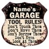 BP0736 Name's GARAGE TOOL RULES Custom Personalized Rustic Tin Sign Funny Gift