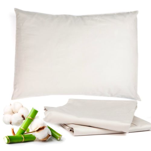 Viscose from Bamboo & Cotton Pillowcase Set – Soft & Breathable – Twin Pillow Cases Set of 2 – Invisible Button Closure – Oeko-Tex Certified Safe Pillow Sheets - Standard Pillow Size Cases