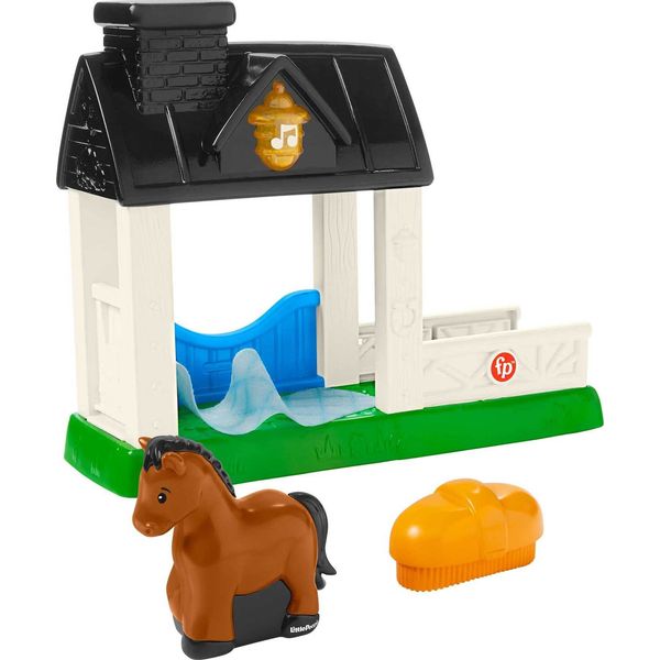 Fisher-Price Little People Toddler Toy Horse Stable Playset with Lights Sounds & Figure for Preschool Pretend Play Kids Ages 1+ Years