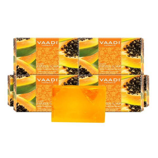 Vaadi Herbals Fresh Papaya Soap, 75g (Pack of 6)