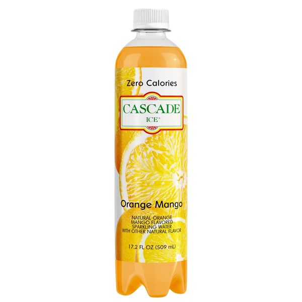 Cascade Ice Sparkling Water, Orange Mango, 17.2 Fl Oz (Pack of 12)