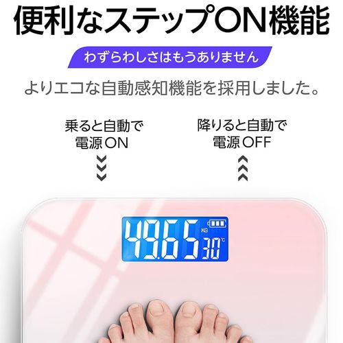 Weight Scale, 1.8 oz (50 g) Unit, Backlight, High Precision, Stylish, Cute, Room Temperature Display, Battery Display, Auto Off, Digital, USB Charging, Health Meter, Just Ride On, Automatic Power