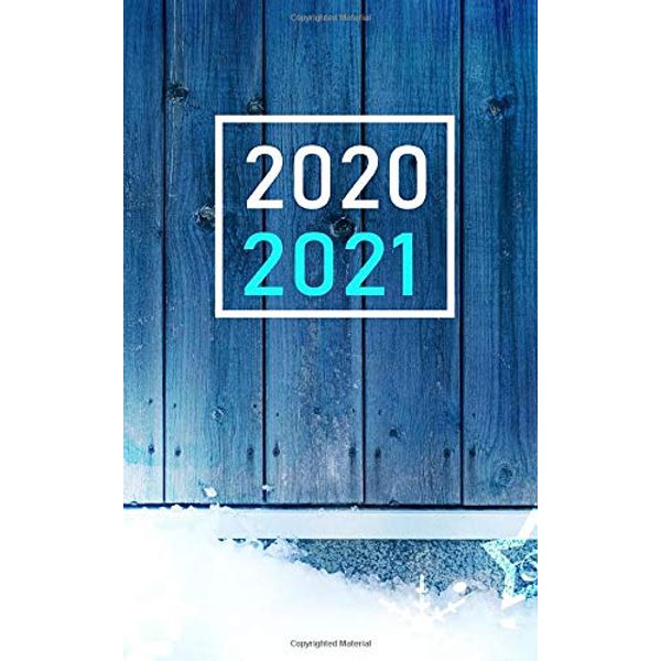 2020-2021: monthly planner ( 5 x 8 " small size : pocket ) : 2 year calendar ( 24 months : Jan 2020 - Dec 2021 ) : time management / Schedule Organizer / Appointments (blue craft design)